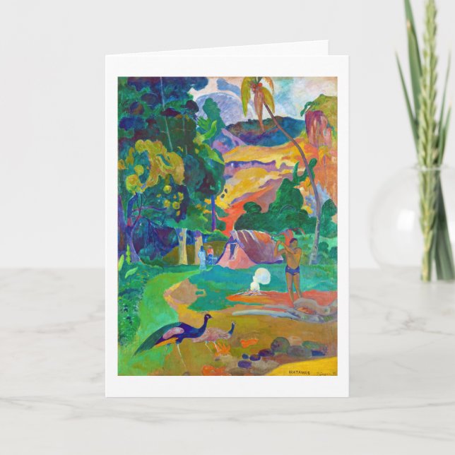 Landscape with Peacocks, Gauguin Card (Front)
