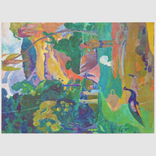 Landscape with Peacocks, Gauguin Tissue Paper (Front)