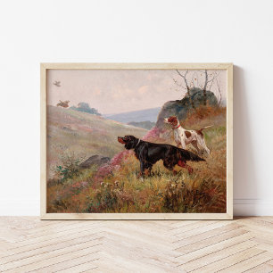 Landscape with Pointer and Setter   Eugene Petit Poster