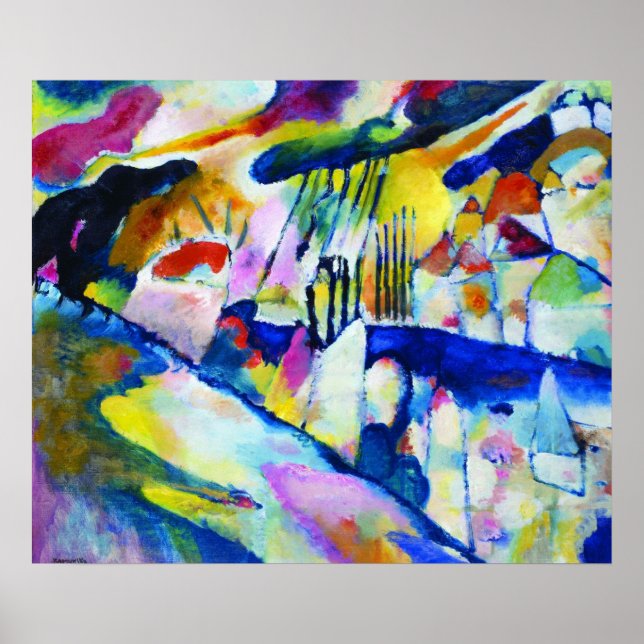 Landscape with Rain by Wassily Kandinsky Poster (Front)
