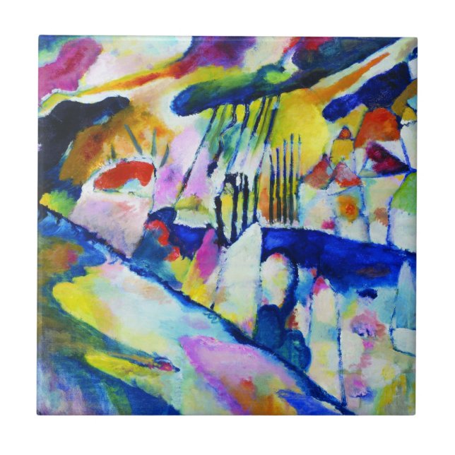 Landscape with Rain by Wassily Kandinsky Tile (Front)