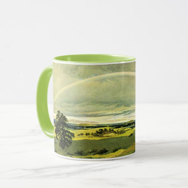 Landscape with Rainbow, fine art, Mug (Front Left)