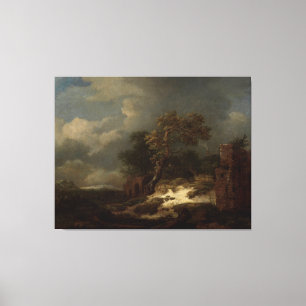 Landscape with Ruins, Jacob Isaacksz. van Ruisdael Canvas Print