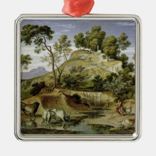 Landscape with Shepherds and Cows Metal Tree Decoration