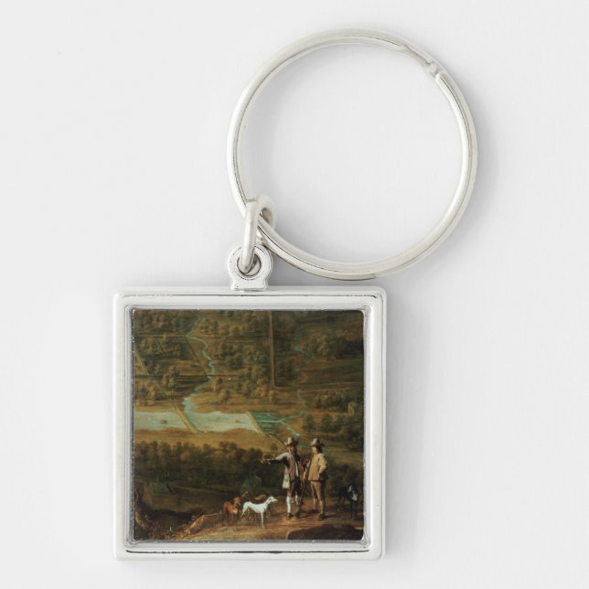 Landscape with sportsmen key ring (Front)