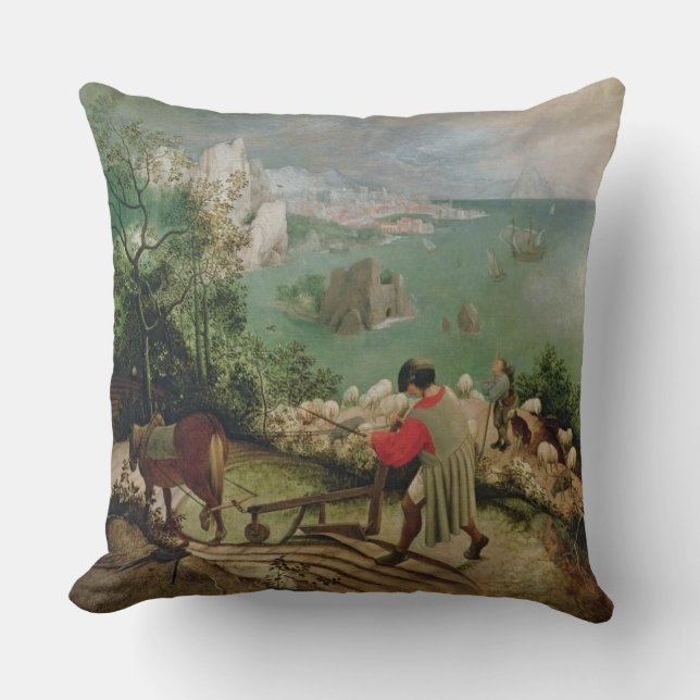 Landscape with the Fall of Icarus, c.1555 Cushion (Front)