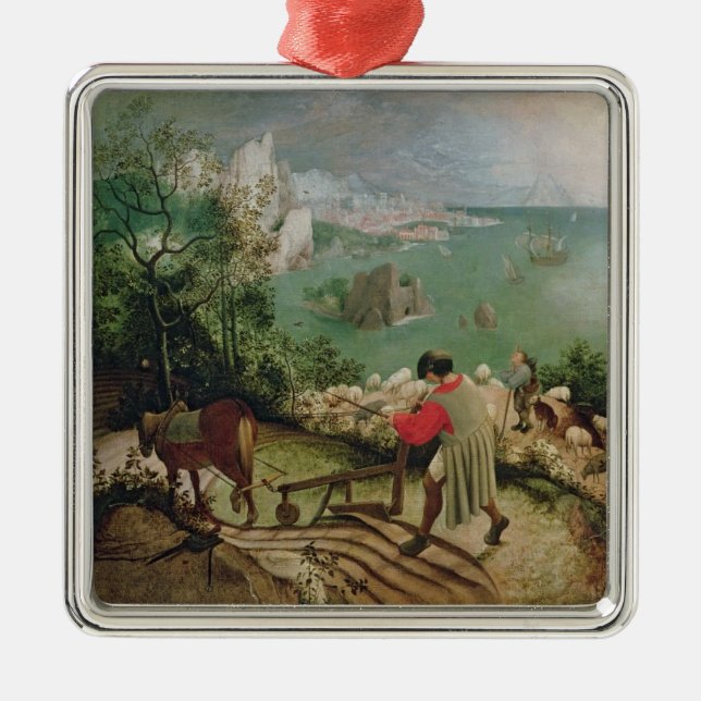 Landscape with the Fall of Icarus, c.1555 Metal Tree Decoration (Front)