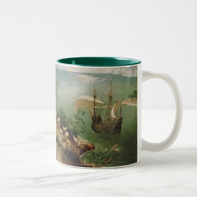 Landscape with the Fall of Icarus, c.1555 Two-Tone Coffee Mug (Right)