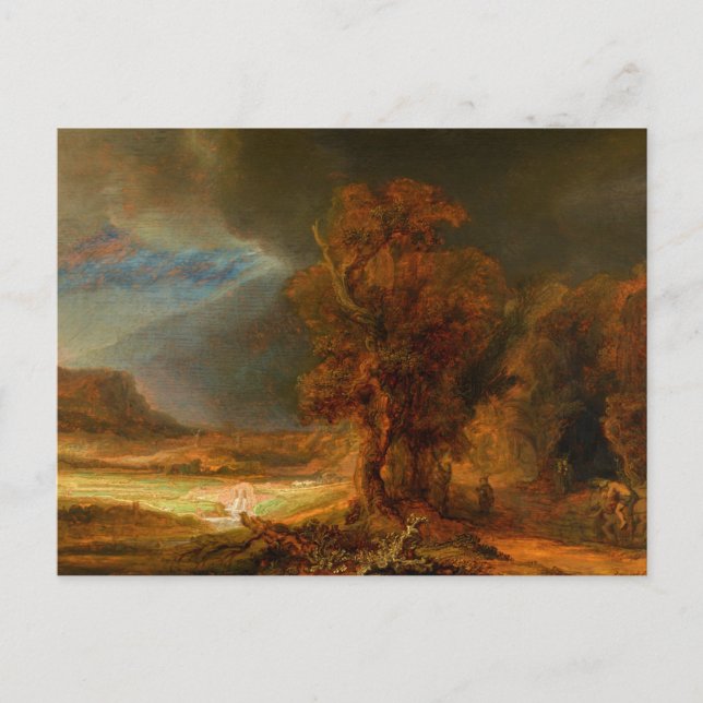 Landscape with the Good Samaritan by Rembrandt Postcard (Front)