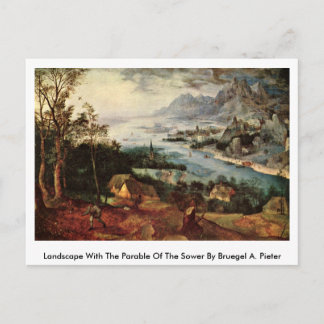 Landscape With The Parable Of The Sower By Bruegel Postcard
