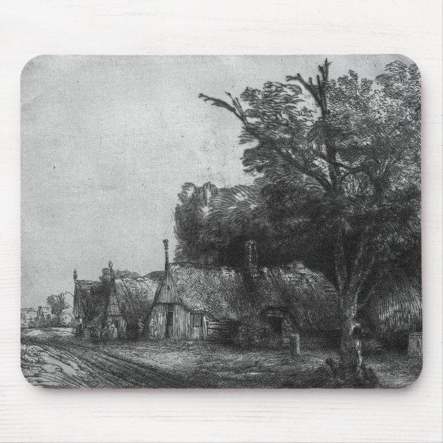 Landscape with Three Cottages, 1650 Mouse Pad (Front)