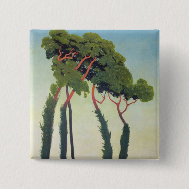 Landscape with Trees, 1911 15 Cm Square Badge (Front)