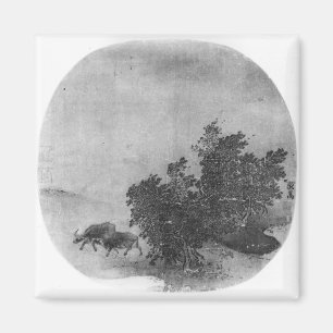 Landscape with water buffalo, Song Dynasty Magnet