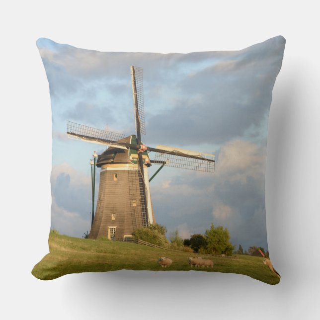 Landscape with windmills and sheep cushion (Front)