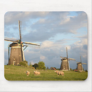 Landscape with windmills and sheep mouse pad