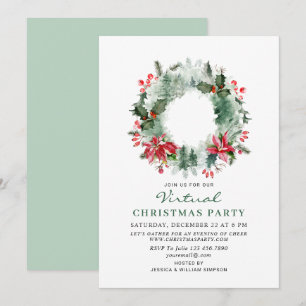 Landscape Wreath Forest VIRTUAL Christmas Party Invitation
