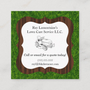 Landscaper and Lawn Care Riding Mower Square Business Card