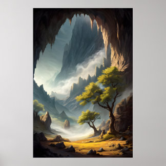 Landscapes and a large cave poster
