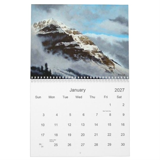 Landscapes Calendar by Candian Artist Rick Gallant (Jan 2027)