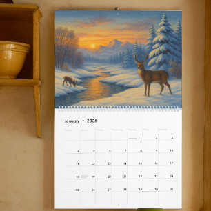 Landscapes of the seasons Template Calendar