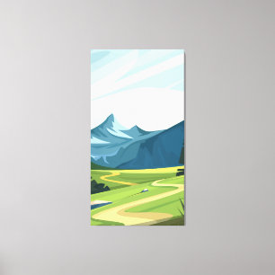 Landscapes with mountain roads canvas print