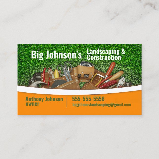 Landscaping and Construction Business Card (Front)