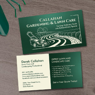 Landscaping and Lawn Care Services Business Card