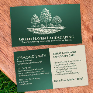 Landscaping and Lawn Care Services Business Card