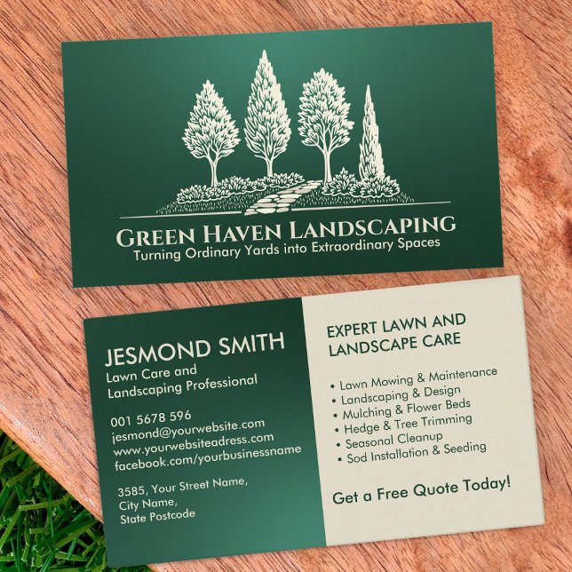 Landscaping and Lawn Care Services  Business Card (Creator Uploaded)