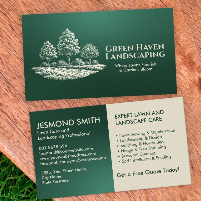 Landscaping and Lawn Care Services  Business Card (Creator Uploaded)
