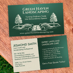 Landscaping and Lawn Care Services Business Card