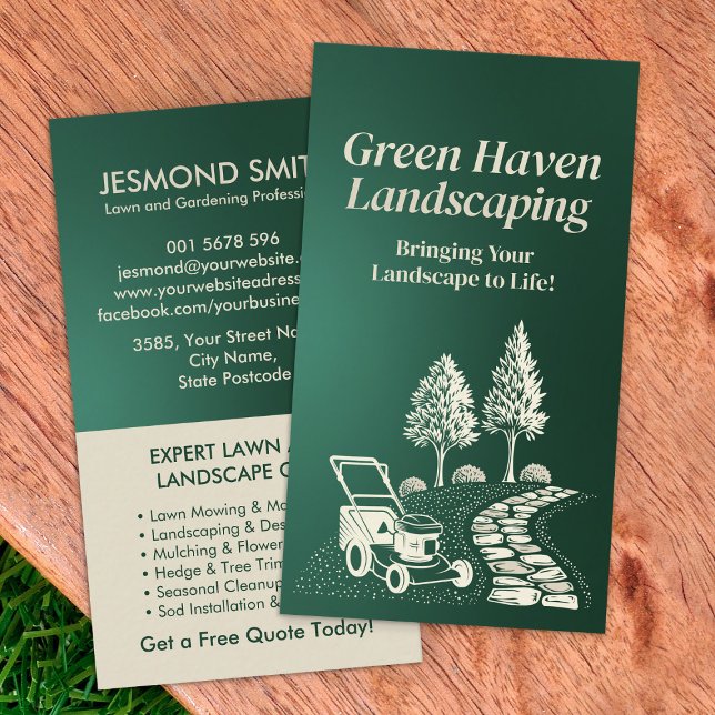 Landscaping and Lawn Care Services Business Card (Creator Uploaded)