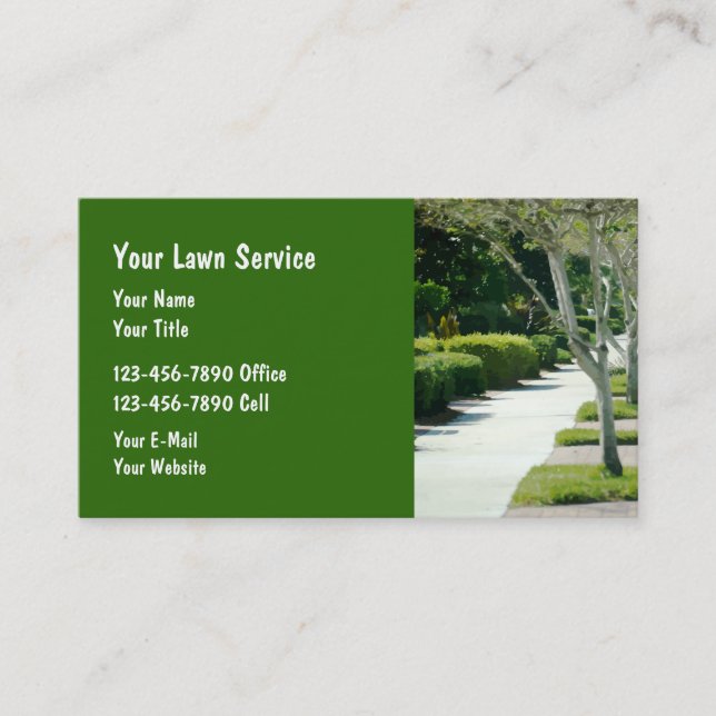 Landscaping And Lawn Service Business Card (Front)