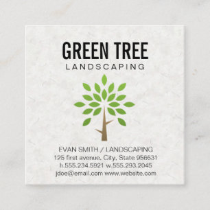 Landscaping Architecture   Stylised Tree Icon Square Business Card