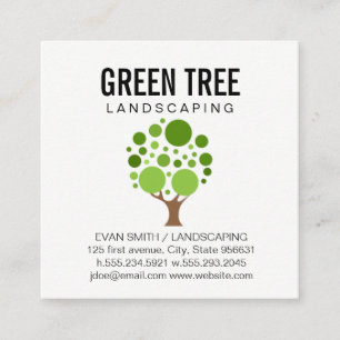 Landscaping Architecture Tree Square Business Card