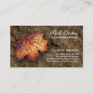 Landscaping Business Card Rock Maple Leaf