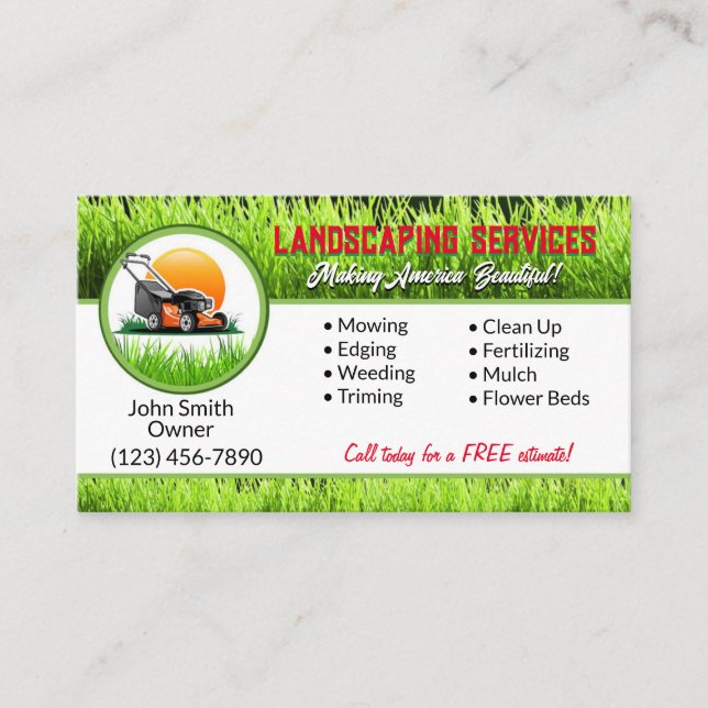 Landscaping Business Cards (Front)