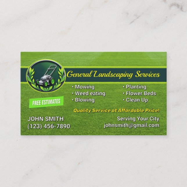 Landscaping Business Cards (Front)