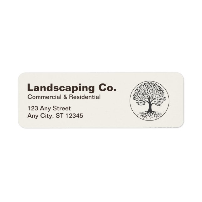 Landscaping Business Cream Return Address Labels (Front)