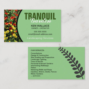 Landscaping Garden Greenhouse Lawn Care Business Card