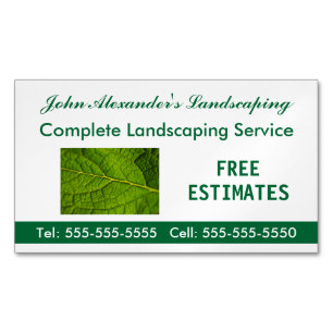 Landscaping, Garden, Service Business Magnetic Business Card
