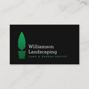 Landscaping, Gardening Green Topiary Logo II Business Card