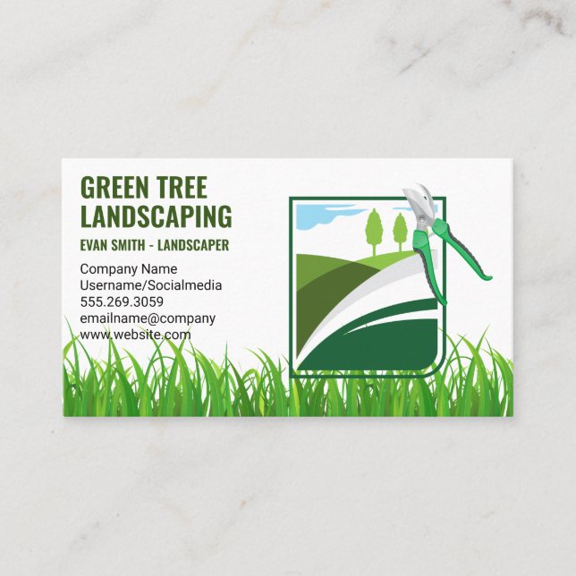 Landscaping | Gardening Outdoor Logo Business Card (Front)