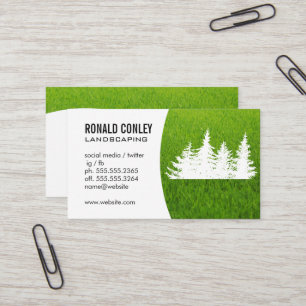 Landscaping Grass and Trees Business Card