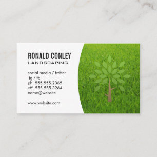 Landscaping Grass Tree Icon Business Card