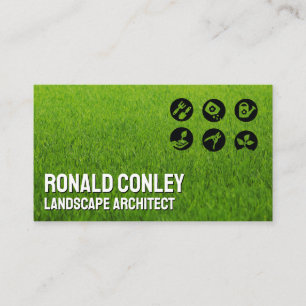 Landscaping Icons   Grass Business Card