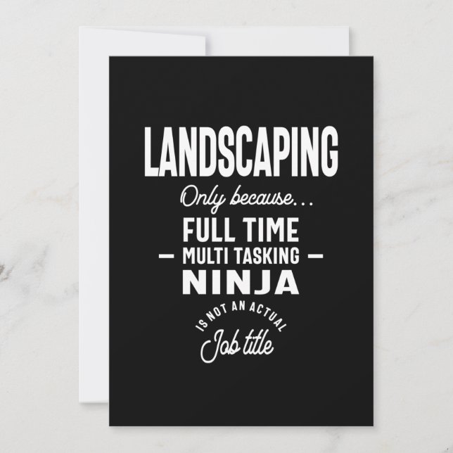 Landscaping Job Title Gift Invitation (Front)