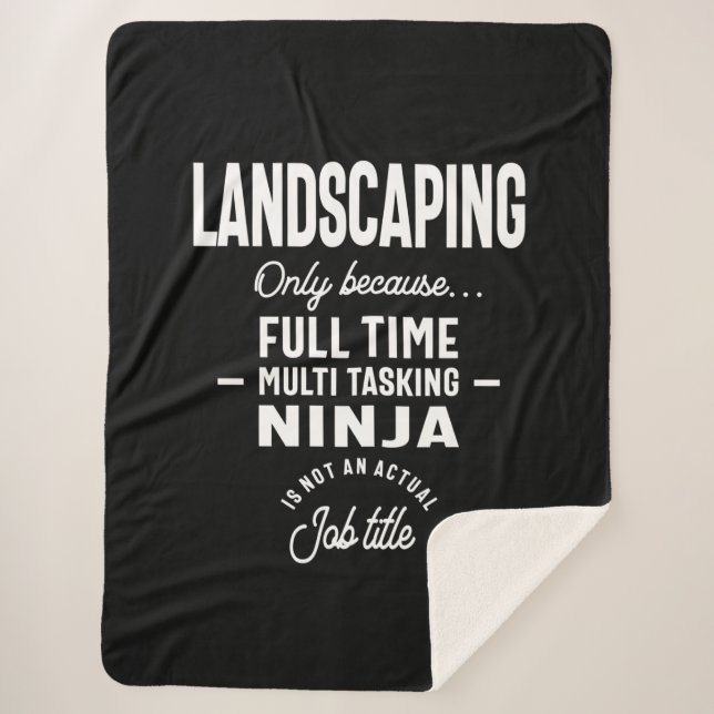 Landscaping Job Title Gift Sherpa Blanket (Front)