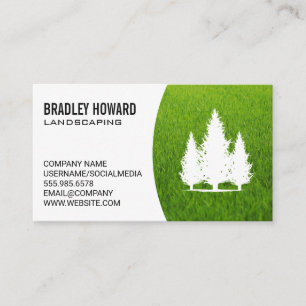 Landscaping   Lawn and Tall Trees Business Card