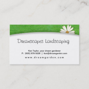 Landscaping Lawn Care Daisy Business Card